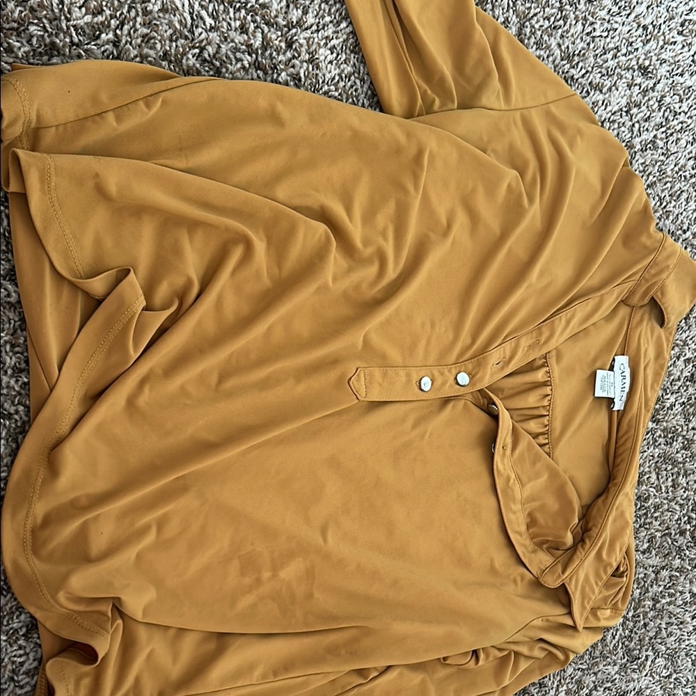 Mustard Button-Up Blouse